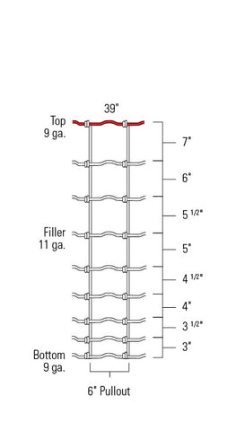 Red Brand Monarch® Field Fence 330-ft. #939-6-11 Graduated Mesh Spacing Image