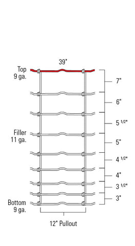 Red Brand Monarch® Field Fence 330-ft. #939-12-11 Graduated Mesh Spacing Image