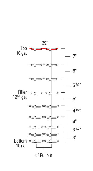 Red Brand Monarch® Field Fence 330-ft. #939-6-12½ graduated mesh spacing image
