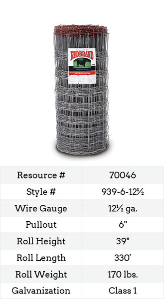 Red Brand Monarch® Field Fence 330-ft. #939-6-12½ fencing image