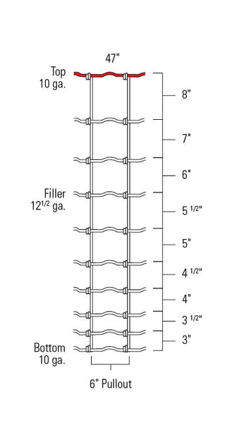 Monarch® Field Fence 330-ft. #1047-6-12½ graduated mesh spacing image