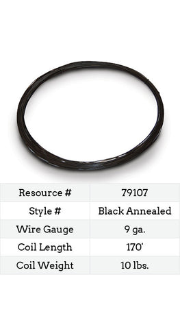 Black Annealed Smooth Wire 9 Gauge - 170-ft.