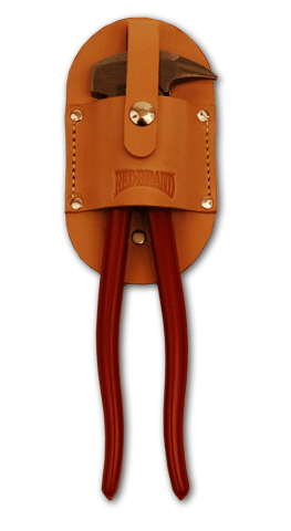 Leather Fence Pliers Holder shown with pliers