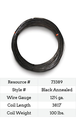 Black Annealed Smooth Wire 12½ Gauge - 3817-ft.