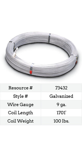 Galvanized Smooth Wire 9 Gauge - 1701-ft.