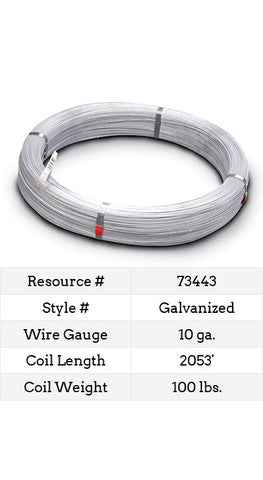 Galvanized Smooth Wire 10 Gauge - 2053-ft.