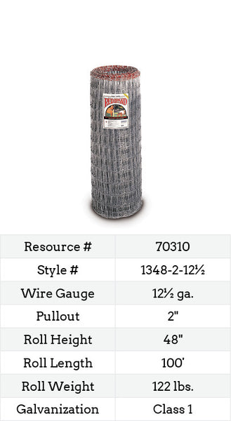 Red Brand Square Deal® Non-Climb Horse Fence 100-ft. Class 1 #1348-2-12½ Fence Roll Image