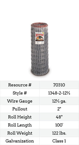 Square Deal® Non-Climb Horse Fence 100-ft. Class 1 #1348-2-12½