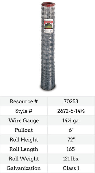 Red Brand Monarch® Deer & Orchard Fence 165-ft. #2672-6-14½ fence roll image