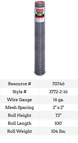 Red Brand Yard, Garden & Kennel 100-ft. #3772-2-16 Fence Roll Image