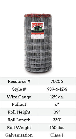 Square Deal® Field Fence 330-ft. #939-6-12½