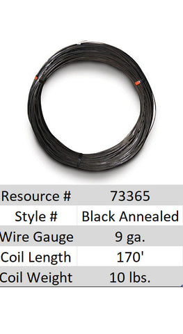 Black Annealed Smooth Wire 9 Gauge - 170 ft.