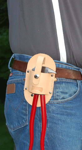Leather Fence Pliers Holder shown in use