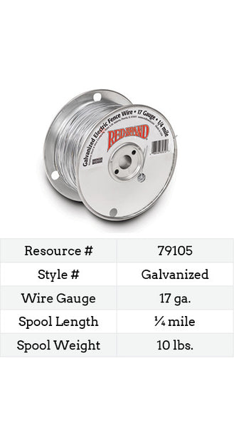 Red Brand Galvanized Electric Fence Wire 17 Gauge - 1320 ft