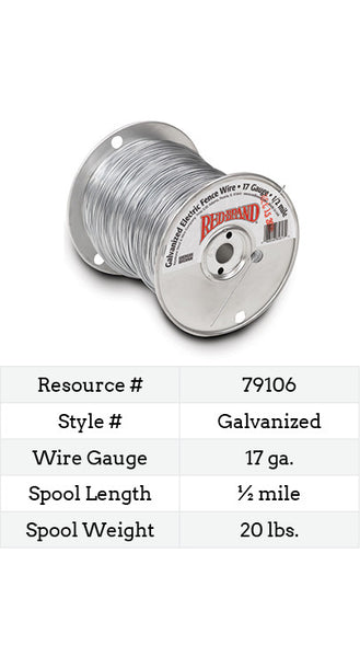 Red Brand Galvanized Electric Fence Wire 17 Gauge - 2640 ft.