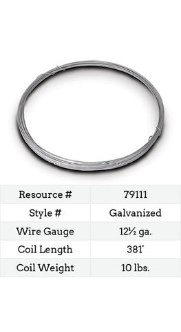 Galvanized Smooth Wire 12½ Gauge - 381-ft.