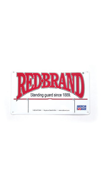 Red Brand Fence Hanging Placard Image