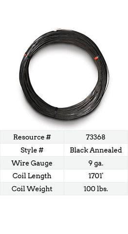Black Annealed Smooth Wire 9 Gauge - 1701-ft.