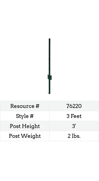 Keystone LG U-Post Green - 3-ft. length