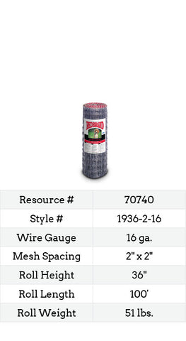 Red Brand Yard, Garden & Kennel 100-ft. #1936-2-16 fence roll image